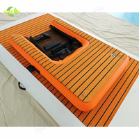 Rampe de bateau gonflable portable verte échelle de rampe de flotteur sur l'eau bateau ou piscine pour animaux de compagnie