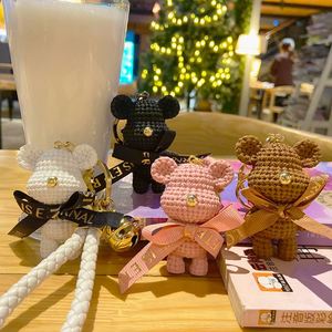Creative Bells Bow Tie Teddy Bear Keychain Women Cute Animal Keychain Lanyard Bag Charms Car <b>Keyring</b> Plush Teddy Bear Keychain - Product Image 2