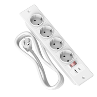 Prise de courant encastrée pour bureau avec prises CA, USB-C et protection contre les surtensions, multiprise dissimulée pour bureau ou bureau à domicile