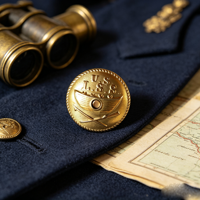 Kancing Logam Antik Khusus dari Paduan Seng Berlapis Emas, Kancing Logam Berukir USLSS Life Saving Service untuk Seragam Maritim Vintage, Mantel, dan Manset