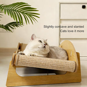 Vente en gros d'usine, <span class=keywords><strong>hamac</strong></span> <span class=keywords><strong>pour</strong></span> chats multifonctionnel classique en bois en forme de crabe avec plateau <span class=keywords><strong>à</strong></span> gratter en sisal - Product Image 3