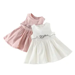 Vestidos de bebê orgânicos Roupas do bebê personalizar Algodão Orgânico recém-nascido saias Oem Imprimir atacado 100% Algodão Baby Girl Dress