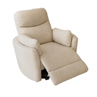 Fauteuil inclinable et rotatif en velours côtelé crème, avec structure en bois massif, pour salon, idéal pour la détente à domicile - Direct Usine