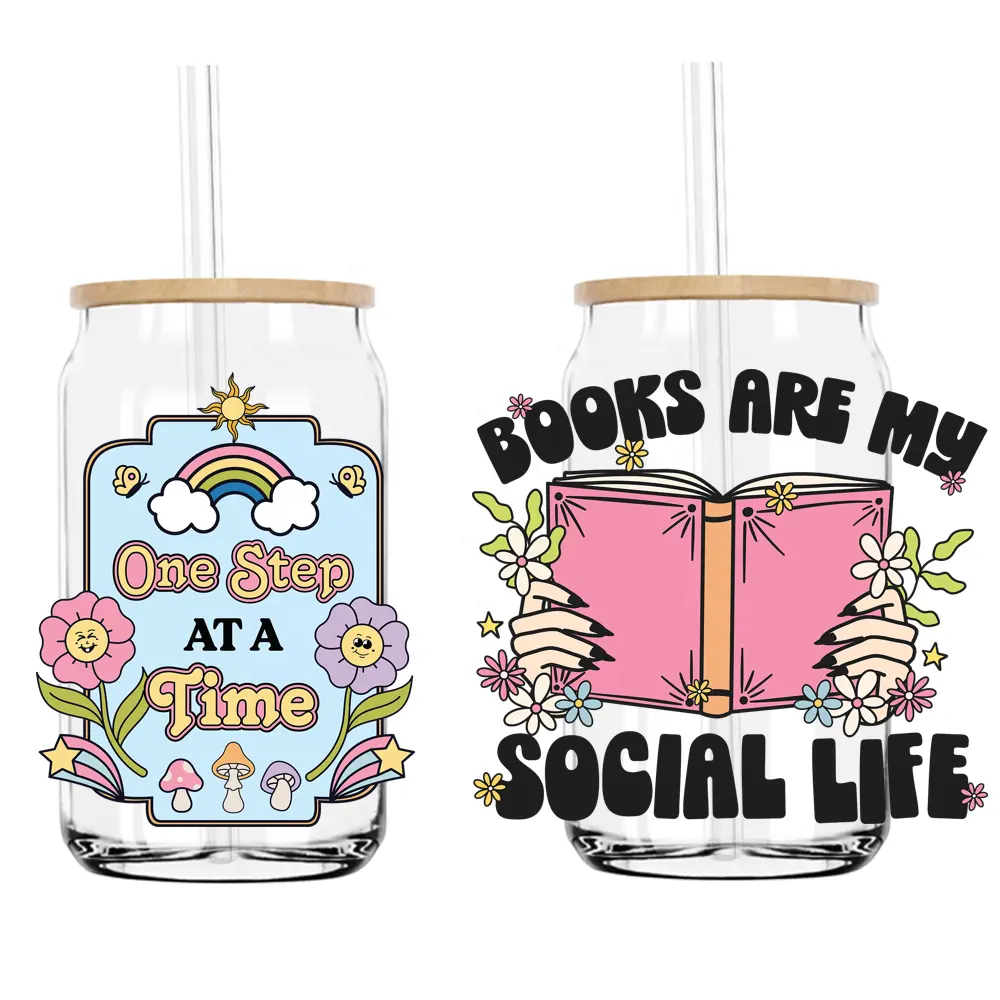 Citas inspiradoras UV DTF transferencias pegatinas calcomanías para Libbey tazas frías tazas vaso impermeable DIY Craft