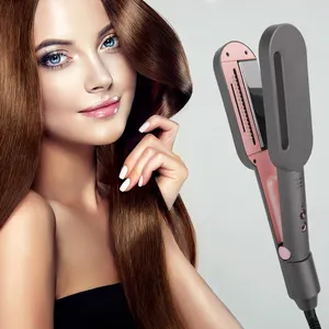 Mesky high quality professional parts ptc heating element touch color keratin touch screen titanium hair straightener with logo