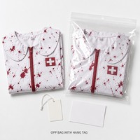 Costume d'infirmière sanglante pour Halloween, ensemble complet pour femme, robe, chapeau, chaussettes, chaussures, tenue d'infirmière d'horreur avec croix rouge