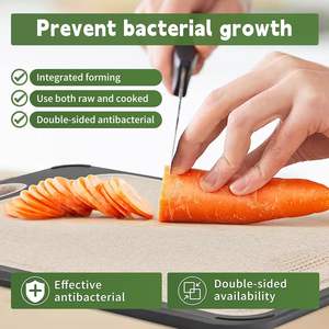 Planche à découper en acier inoxydable et en paille de blé, planche à découper en acier inoxydable 304, planche à découper double face 2 en 1 pour la cuisine - Product Image 4