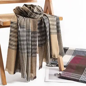 Business commuter cashmere scarf wholesale fashion temperament scarf women's simple all-match scarf warm cold-proof shawl