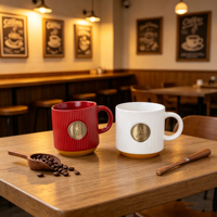 Mug à café en céramique de haute qualité, blanc, 12 oz, empilable, vintage, fait main, logo personnalisé, vente en gros