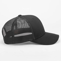Gorras Trucker Personalizadas Para Hombre De 6 Paneles De Algodón Liso De Perfil Bajo Multicolor Negro