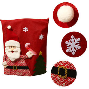 Papá Noel Muñeco de nieve Patrón de cartón Sillas de Navidad Fundas Silla Navidad para fiesta de Navidad Vacaciones - Product Image 4
