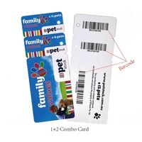 Carte de membre de fidélité en plastique personnalisée 2-en-1 avec code-barres pour supermarché, combo cadeau 1+2
