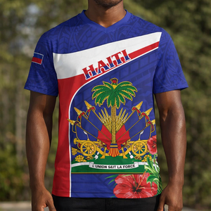 Maillot de football col en <span class=keywords><strong>V</strong></span> pour homme Haïti 2026WC – Indispensable pour les fans d'Haïti – Match du premier tour du Groupe A le 14 juin – AYITI Manches Courtes - Product Image 5