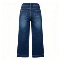 Jean de maternité à enfiler pour femme, taille haute, coupe large, en denim extensible, confortable et élégant