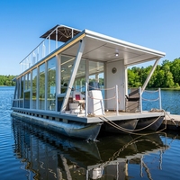 Casa Flotante de Aluminio de 36 pies, Removible, Personalizada para las Necesidades Diarias y de Entretenimiento