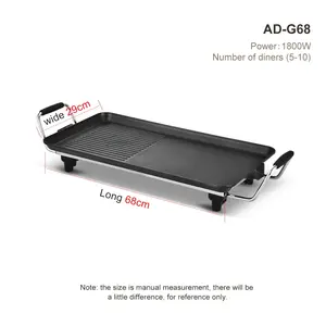 Andong The Latest Electric Teppanyaki Grill Pan Flat Electric Baking Pan BBQ Griddle Portable