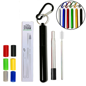 <span class=keywords><strong>Paille</strong></span> à boire télescopique <span class=keywords><strong>en</strong></span> acier inoxydable haut de gamme Portable personnalisé 304 accessoires de barre <span class=keywords><strong>en</strong></span> <span class=keywords><strong>métal</strong></span> rétractables pliables et réutilisables - Product Image 1