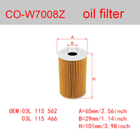 Máquina de filtro de aceite para Audi A1, A3, A4, A5, A6, Q3, Q5, Volkswagen Amarok, Polo, Tiguan, 03L115466, 03L115562, HU7008z