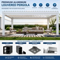 Pergola motorisée extérieure en aluminium à lames orientables avec télécommande, structure thermolaquée, design bioclimatique