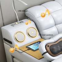 Ensemble de lits intelligents en cuir de taille Queen multifonctionnels électriques à prix d'usine personnalisés modernes avec massage pour la chambre à coucher