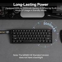 Clavier de jeu AULA MINI60 HE sans fil tri-mode 8 kHz avec touches PBT durables, plaque en aluminium et capteurs à effet Hall, à actionnement réglable