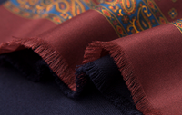 Écharpe en laine sergé de soie de haute qualité Foulards et châles traditionnels Double couche sans couture avec frange pour accessoires de marques