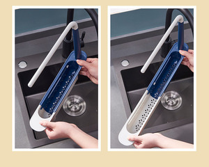 Étagère d'<span class=keywords><strong>évier</strong></span> télescopique <span class=keywords><strong>Évier</strong></span>s de cuisine Organisateur Porte-éponge à savon <span class=keywords><strong>Évier</strong></span> égouttoir Panier de rangement Gadgets de cuisine Accessoires Outil - Product Image 2