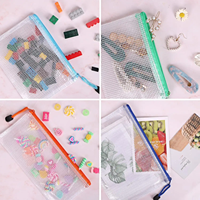 Sac de classement en PVC recyclé BoYing BY0424 format A4/A5/A6, sac à documents en maille esthétique, imperméable, logo personnalisé, organiseur de bureau transparent