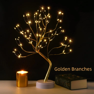 Trang Trí Nhà USB Cạnh Giường Ngủ Phòng Nghiên Cứu Bàn Kỳ Nghỉ LED Cổ Tích Phòng Ngủ Giáng Sinh Cây Chi Nhánh Đêm Bảng Đèn Điều Khiển Từ Xa - Product Image 4