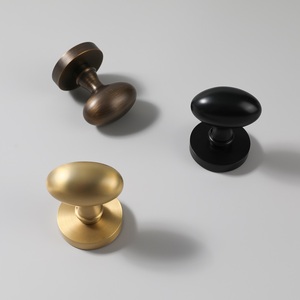 Maxery uovo <span class=keywords><strong>Vintage</strong></span> manopola porta in ottone spazzolato antico manopola porta di lusso in ottone massiccio passaggio maniglia manopole per mobili - Product Image 4