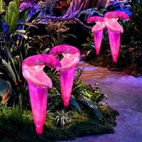 LED-Außenbeleuchtung in Exotischen Blumenformen, Einzigartig Geformt, IP65-Zertifiziert, Freistehende Metall-Harz-Glasfaser-Landschaftsdekorationen für Sehenswürdigkeiten