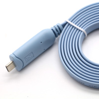 Cable Serial USB Tipo C a RJ45 RS232 con Chip FTDI FT232RL o Prolific PL2303, Cable Plano Azul para Routers, Switches y Consolas Cisco (OEM/ODM)