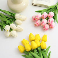 Bunga Tulip Artifisial Poliuretan Multi Warna, Sentuhan Alami, Tahan Lama, Gaya Segar, Hiasan Meja Pernikahan, Vas Rumah, Balon