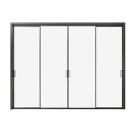Portes coulissantes en verre double vitrage en alliage d'aluminium avec design minimaliste pour cuisine et salle de bain intérieures