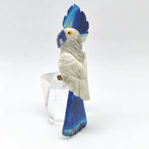 Sculpture de perroquet en Dumortierite/Calcite blanche/Agate bleue, taille L, BJ2646 - Product Image 1