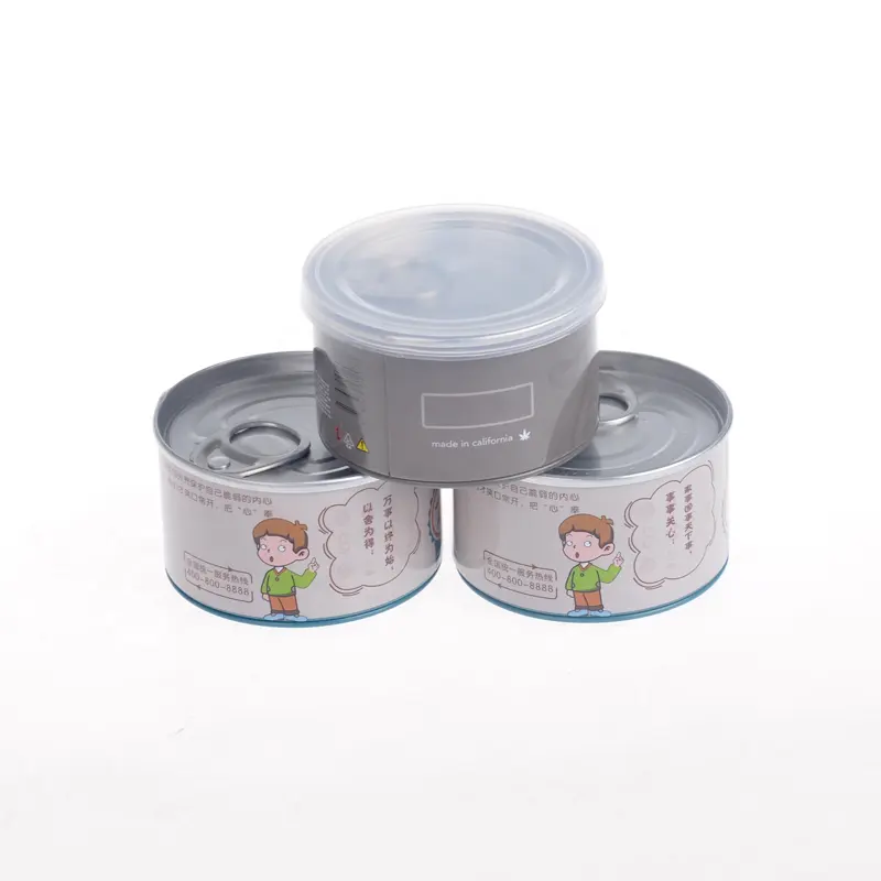 Factory Supply Stock Wholesale Best Quality Dry Herb Tin Boxes Flower 200ml 7g Packing Press Tin Metal Can