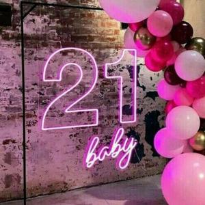 Drop Shipping 2023 luci al Neon personalizzate <span class=keywords><strong>Sign</strong></span> Numbers popolare Led Advertising 21 40 insegna al Neon con supporto per la decorazione di nozze - Product Image 2