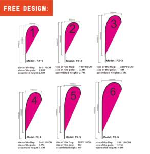 Пользовательские печатные тканевые вывески с перьями, дешевые каплевидные летающие баннеры, пляжные флажки с развевающимися флажками с основанием для шеста - Product Image 4