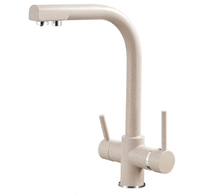 Robinet 3 voies DOGO RO System pour évier de cuisine, en acier inoxydable 304, granit Avena, eau chaude, eau froide et eau pure