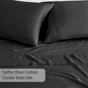 100% ensemble de <span class=keywords><strong>draps</strong></span> en bambou de refroidissement pour les dormeurs chauds drap-<span class=keywords><strong>housse</strong></span> évacuant l'humidité avec poche profonde de 40cm <span class=keywords><strong>draps</strong></span> de literie doux et soyeux - Product Image 4