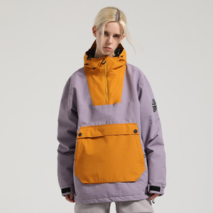 Veste Anorak de <span class=keywords><strong>Ski</strong></span> Unisexe, Imperméable 10 000 mm, Respirante, Coupe-Vent, avec Capuche, Fermeture Éclair, Grande Poche Kangourou, <span class=keywords><strong>pour</strong></span> Snowboard et Hiver - Product Image 4