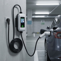 Chargeur EV portable Z7C 3,5 KW/7 KW Type 2 AC230V EU pour usage domestique, écran LCD de 2,8 pouces, IP65, certifié CE/FCC, garantie de 2 ans