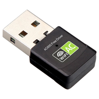 Adaptor USB 600 nirkabel 2.0 Mbps, Dongle WiFi Dual Band 2.4G & 5Ghz