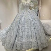 Robes de mariée Jancember DW0111, robes de soirée à épaules dénudées, style empire, avec cristaux brillants et diamants