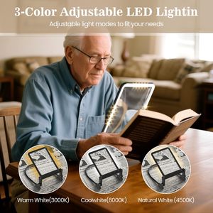<span class=keywords><strong>Loupe</strong></span> à LED rechargeable avec support flexible en col de cygne, design mains libres pour les personnes âgées, faible luminosité de la chambre à coucher - Product Image 2