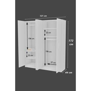 Armario Moderno Convertible Blanco de 4 Puertas, Diseño Plegable Independiente, 6 Estantes, 2 Perchas, Organizador de Almacenamiento para Dormitorio - Product Image 4