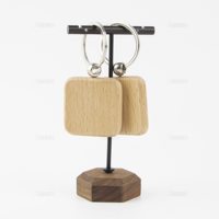 Vente en gros de supports vierges en bois pour gravure, porte-clés carrés, 3,7x3,7 cm, durables et écologiques, pour cadeaux DIY, artisanat et gravure laser