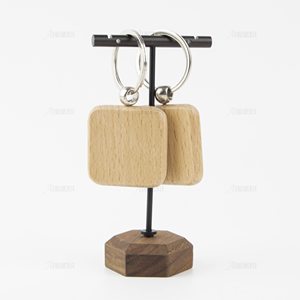 แผ่นไม้เปล่าสำหรับแกะสลัก ขายส่ง พวงกุญแจไม้ทรงสี่เหลี่ยม ป้ายห้อยกุญแจ ห่วงกุญแจ สำหรับงาน DIY ของขวัญ งานฝีมือ แกะสลักด้วยเลเซอร์ - Product Image 4