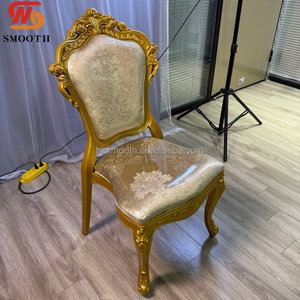 SMOOTH Golden Luxury Throne <b>Chair</b> European Style Hotel <b>Chair</b> with Gold Frame Wedding Metal <b>Chair</b> - Product Image 1