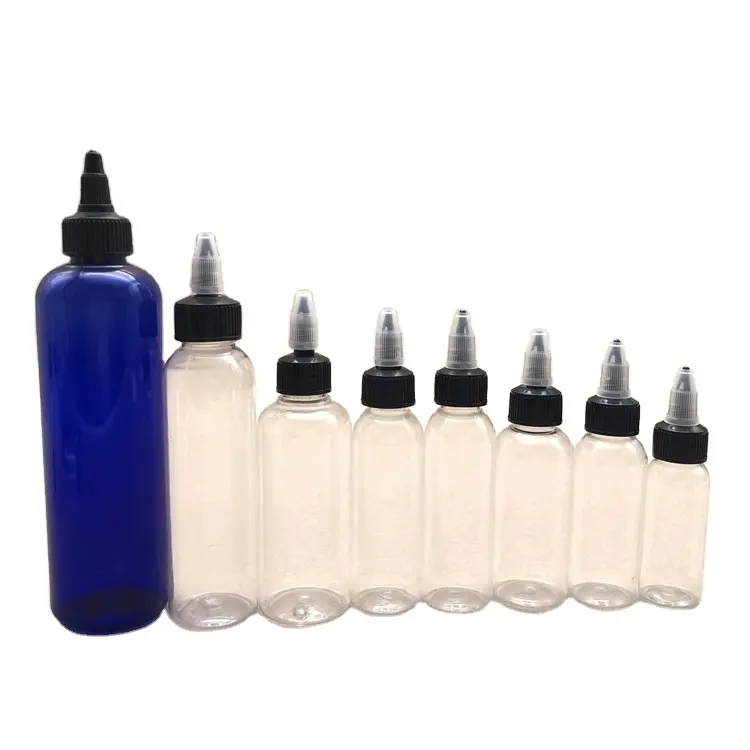 Applicateur de cheveux à pression vide multi-capacité 10-120ml, bouteille en plastique PE avec couvercle torsadé, Long nez et bout pointu